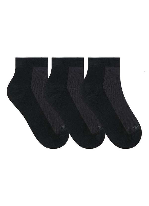 Selene - Kit 3 pares de Meias Cano Curto Selene 4835-001 996-Preto