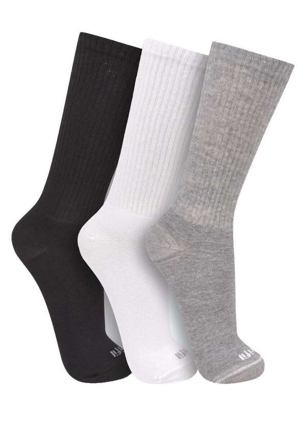 Trifil - Kit 3 pares de Meias Cano Longo Trifil 8013 0901-Preto-Branco-Mescla