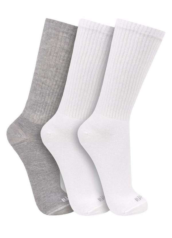 Trifil - Kit 3 pares de Meias Cano Longo Trifil 8013 0902-Mescla-Branco