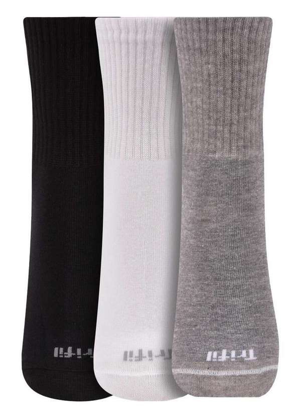 Trifil - Kit 3 pares de Meias Cano Médio Trifil 8012 0901-Preto-Branco-Mescla 2