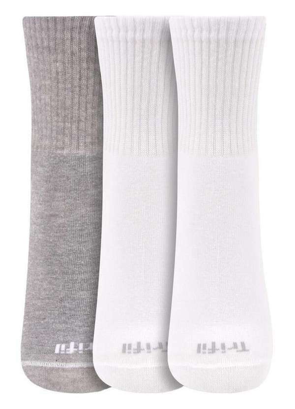 Trifil - Kit 3 pares de Meias Cano Médio Trifil 8012 0902-Mescla-Branco 2
