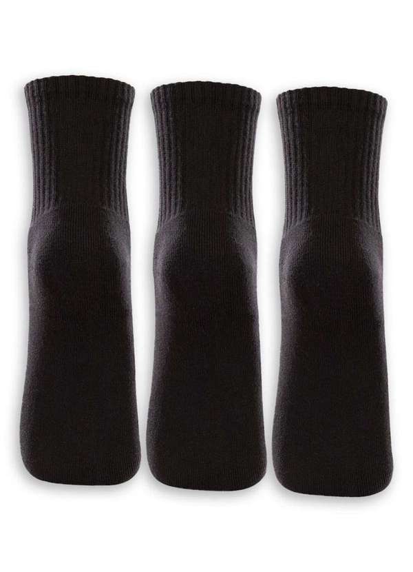 Lupo - Kit 3 pares de Meias Esportiva Cano Médio Lupo 3148-089 0901-Preto 2