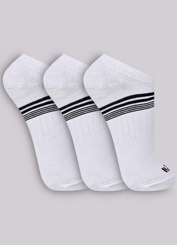 Trifil - Kit 3 pares de Meias Esportiva Invisível Trifil 8015 0900-Branco