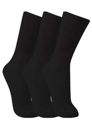 Trifil - Kit 3 pares de Meias Esportivas Cano LongoPreto 6313 - TRIFIL