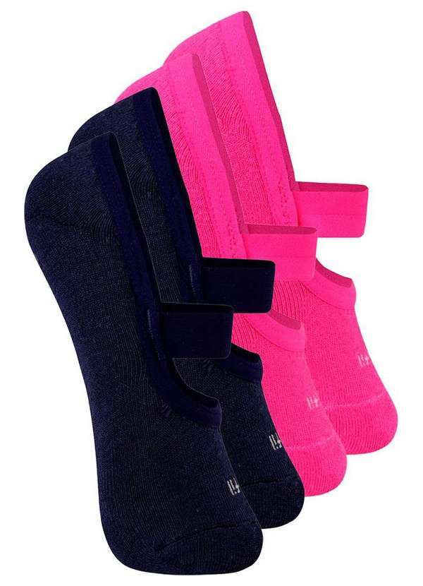 Trifil - Kit 4 pares de Sapatilhas Antiderrapante Pilates Trifil 6214 Marinho-Rosa-Fruti