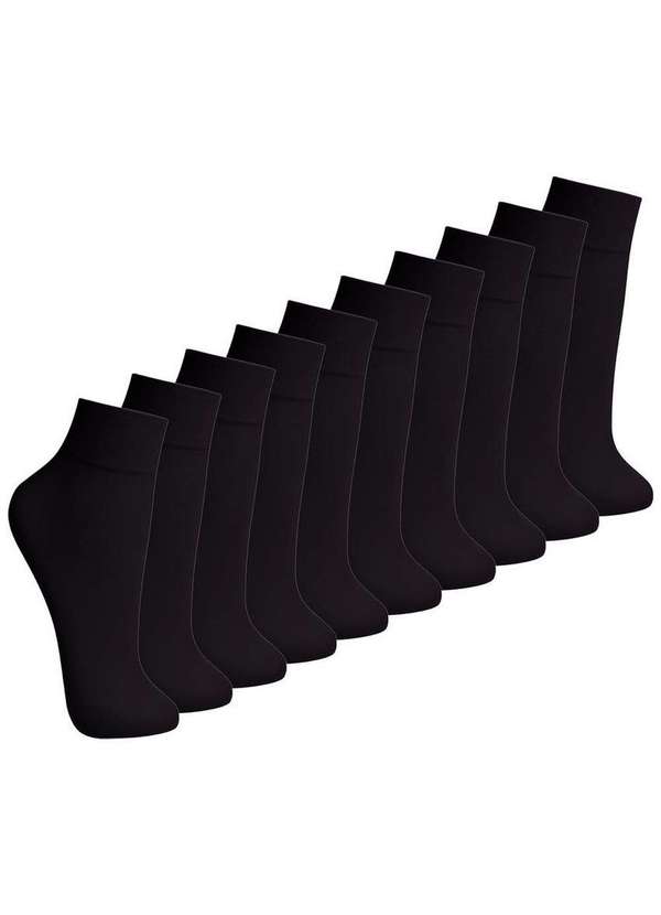Lupo - Kit 10 pares de Meias Fio 40 Opaca Lupo 5531-001 Preto