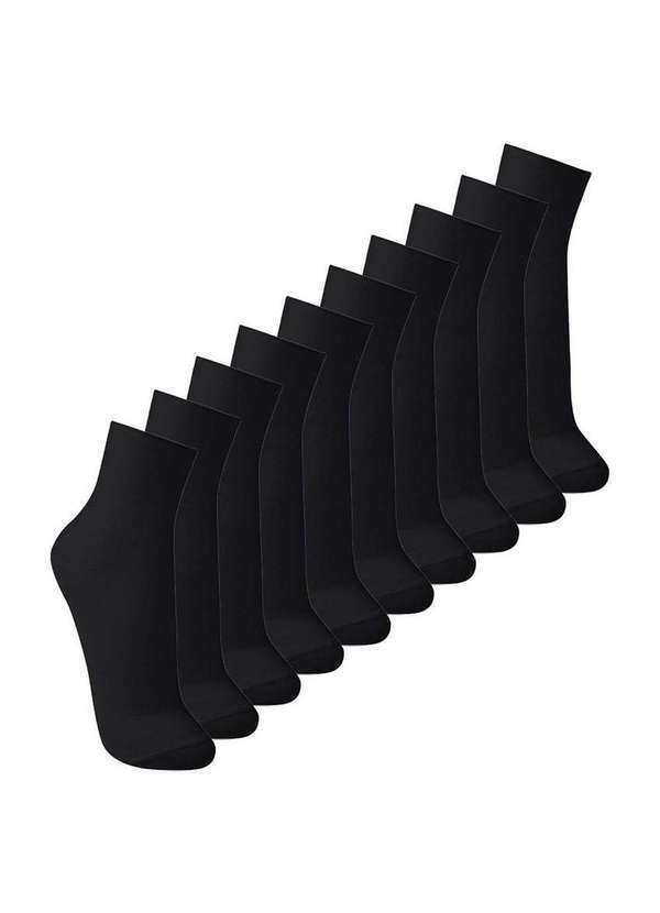 Trifil - Kit 10 pares de Meias sem Punho Cano Médio Trifil 6158 Preto
