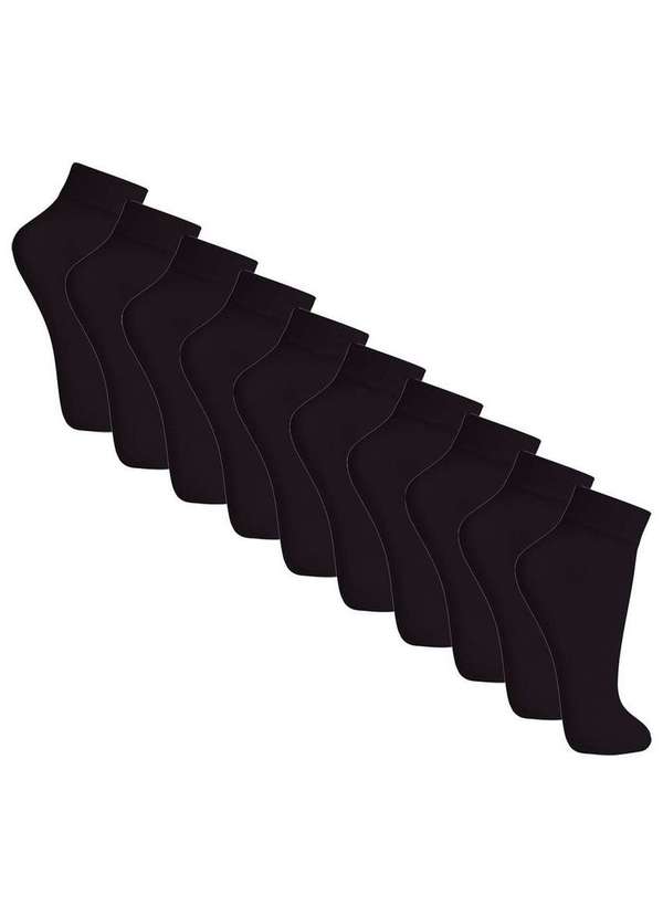 Lupo - Kit 10 pares de Meias Soquete Fio 20 Loba 5530-001 Preto