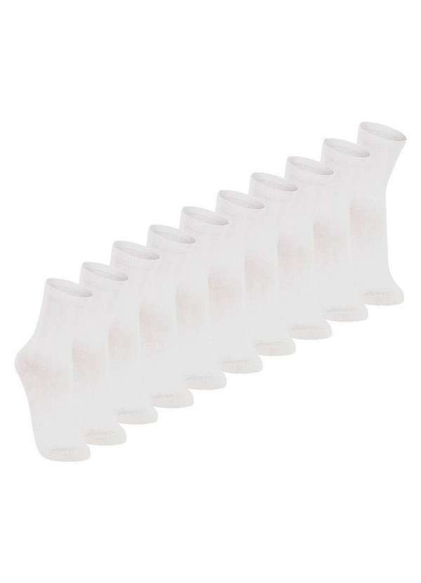 Lupo - Kit com 10 pares de Meias Cano Longo Lupo 4575-088 Branco