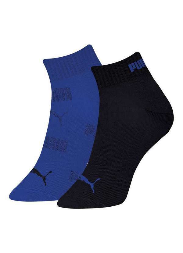 Puma - Kit 2 pares de Meias Esportiva Cano Curto Puma 4595-001 995-Royal-Escuro-Preto