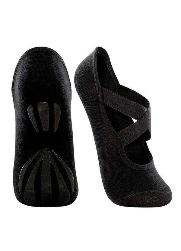 Lupo - Kit 2 pares de Sapatilhas Antiderrapante Pilates Lupo 4942-006 Preto-Cinza-Chumbo 2