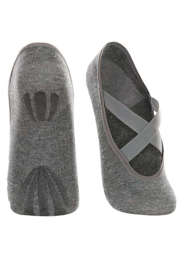 Lupo - Kit 2 pares de Sapatilhas Antiderrapante Pilates Lupo 4942-006 Preto-Cinza-Chumbo 3