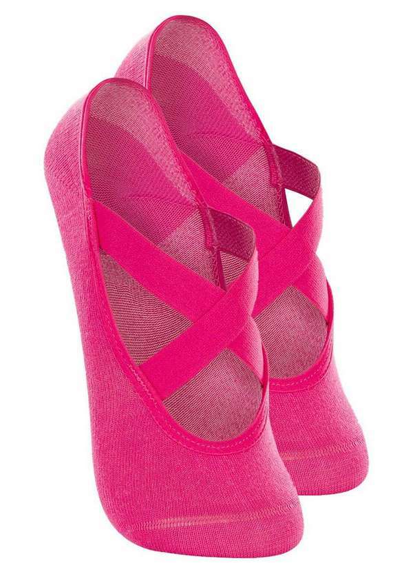 Lupo - Kit 2 pares de Sapatilhas Antiderrapante Pilates Lupo 4942-006 Rosa-Fruti