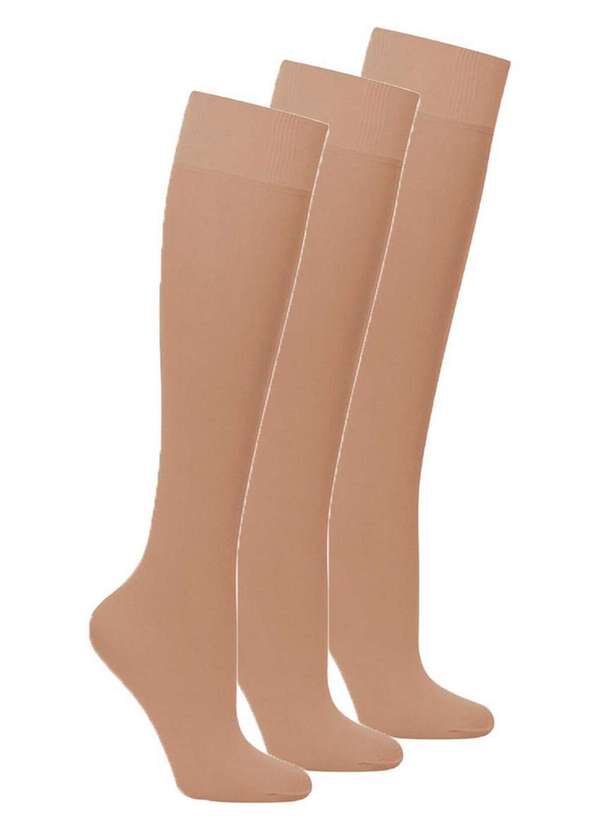 Lupo - Kit 3 pares de Meias 3/4 Fio 20 Loba 5510-001 Natural-Peach