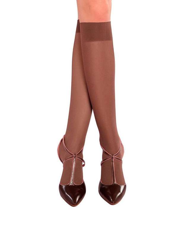 Lupo - Kit 3 pares de Meias 3/4 Fio 40 Opaca Loba 5550-001 Pó-De-Arroz-Preto 2