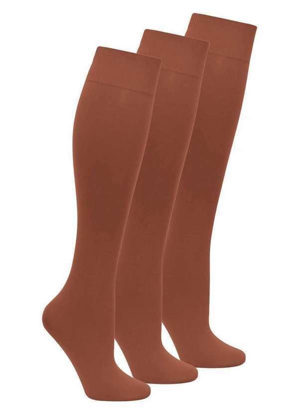 Lupo - Kit 3 pares de Meias 3/4 Fio 40 Opaca Loba 5550-001 Pó-De-Arroz