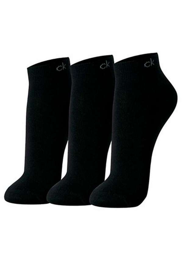 Calvin Klein - Kit 3 pares de Meias Cano Curto Calvin Klein C23.01 Pt00-Preto