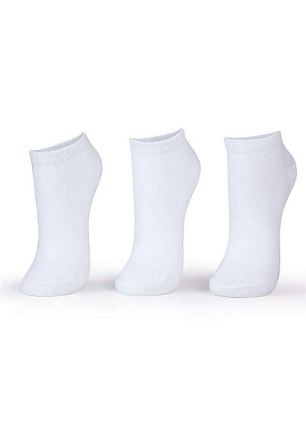 Puket - Kit com 3 Meias Cano Curto Puket 8548 3605-100-Branco