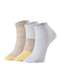 She - Kit 3 pares de Meias Cano Curto She 286.14 Pt00-Preto-Chumbo-Cinza - variação: Am00-Amarelo-Mescla-Bege-Branco