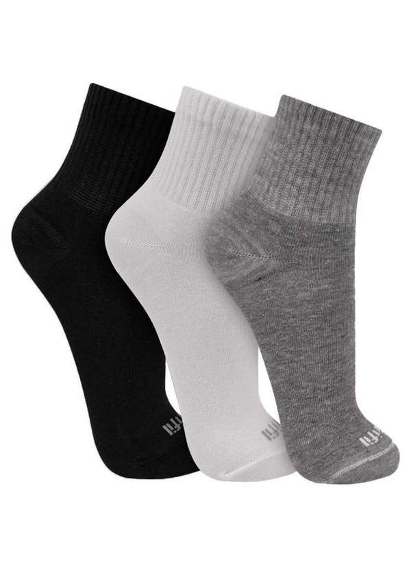 Trifil - Kit 3 pares de Meias Cano Curto Trifil 8011 0901-Preto-Branco-Mescla
