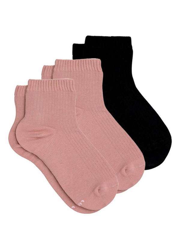 Lupo - Kit 3 pares de Meias Cano Médio Lupo 4571-001 Nude-Preto