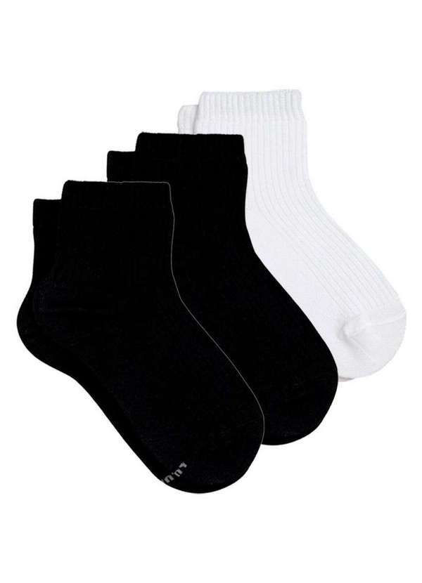 Lupo - Kit 3 pares de Meias Cano Médio Lupo 4571-001 Preto-Branco