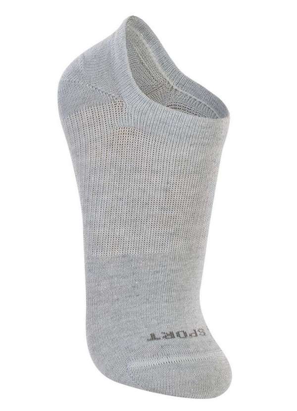 Lupo - Kit com 3 Meias Esportiva Invisível Lupo 3170-089 0902-Branca-Cinza-Preta 3