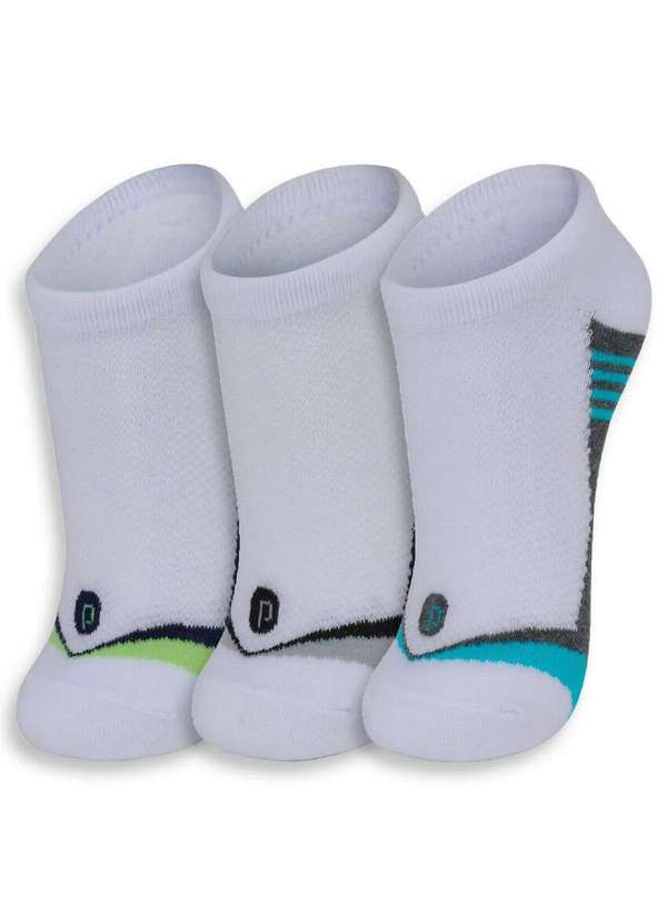 Puket - Kit com 3 Meias Esportiva Puket 8565 5542-100-Branco
