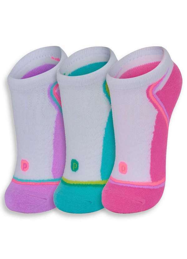 Puket - Kit com 3 Meias Esportiva Puket 8565 5539-100-Branco