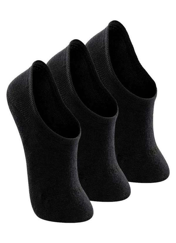 Lupo - Kit 3 pares de Meias Invisível Lupo 4270-002 Preto