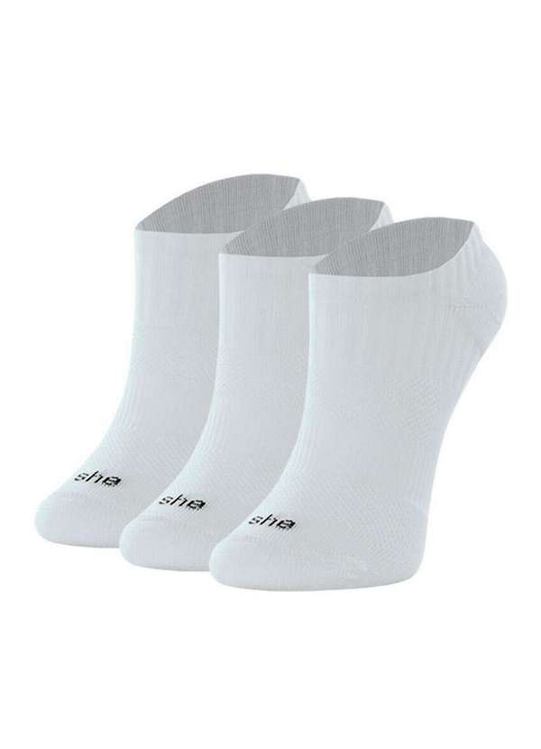 She - Kit 3 pares de Meias Invisível She 287.01 Br00-Branco