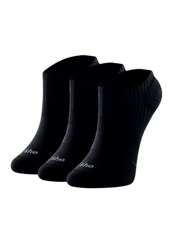 She - Kit 3 pares de Meias Invisível She 287.01 Pt00-Preto