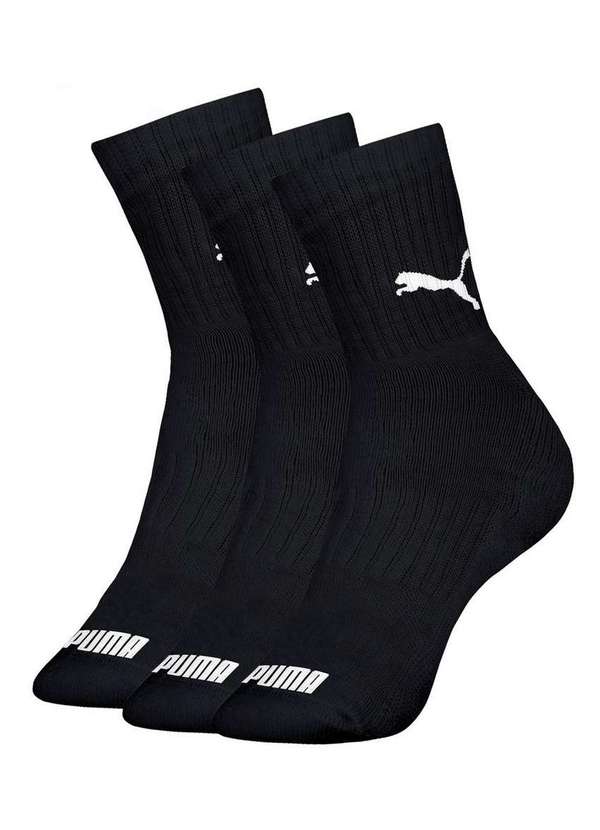 Puma - Kit com 3 Meias Puma 4795-001 997-Preto-Branco