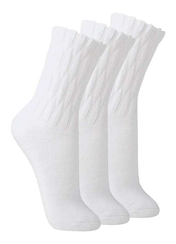 Lupo - Kit com 3 pares de Meias Aeróbica Lupo 4810-003 Branco
