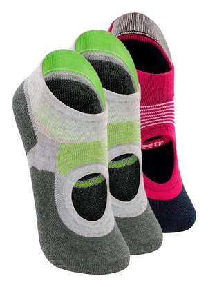 Kit 3 pares de Sapatilhas Antiderrapante Pilates Lupo 3286-002 - LUPO