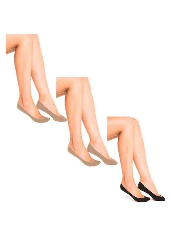 Trifil - Kit 3 pares de Sapatilhas Fio 70 Trifil 6136 Natural-Preto