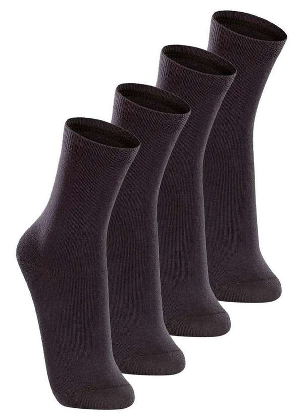 Lupo - Kit com 4 pares de Meias Cano Longo Lupo 4575-088 Preto