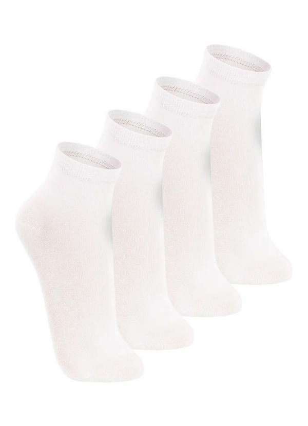Lupo - Kit com 4 pares de Meias Cano Médio Lupo 4200-088 Branco