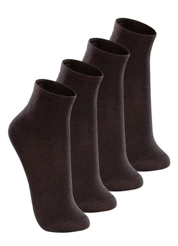 Lupo - Kit com 4 pares de Meias Cano Médio Lupo 4200-088 Preto