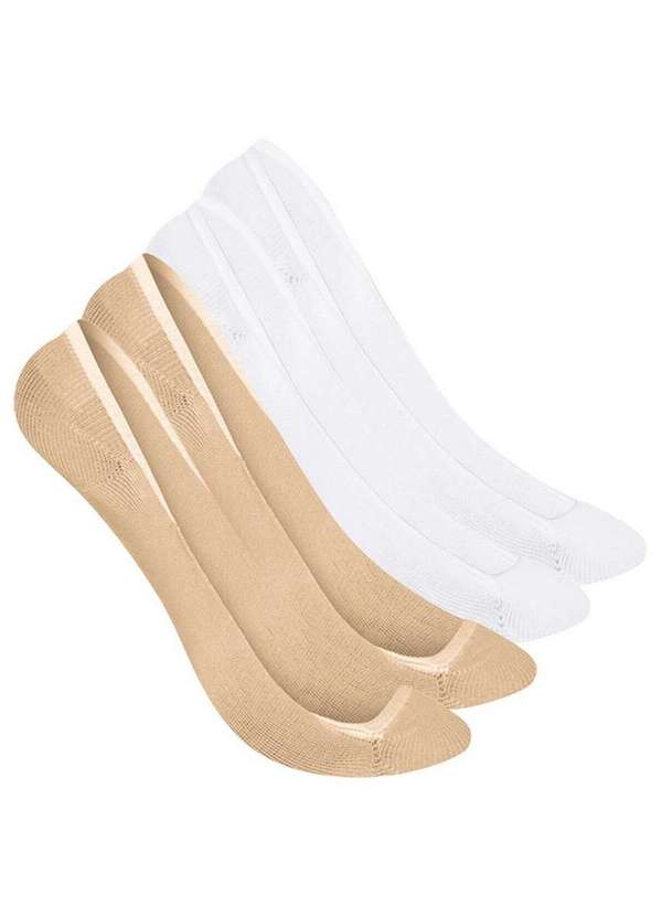 Selene - Kit 4 pares de Sapatilhas Selene 7340-003 Nude-Branco