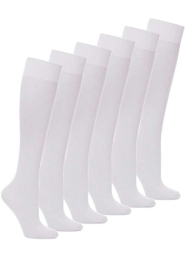 Lupo - Kit 6 pares de Meias 3/4 Fio 20 Loba 5510-001 Branco