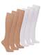 Lupo - Kit 6 pares de Meias 3/4 Fio 20 Loba 5510-001 Branco - variação: Natural-Peach-Branco
