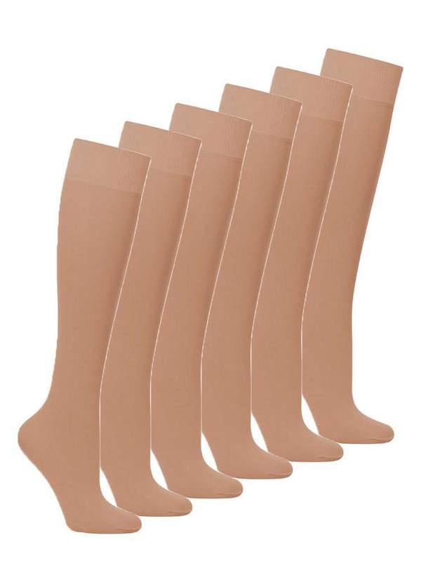Lupo - Kit 6 pares de Meias 3/4 Fio 20 Loba 5510-001 Natural-Peach