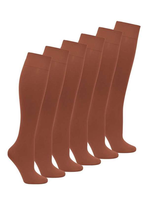 Lupo - Kit 6 pares de Meias 3/4 Fio 40 Opaca Loba 5550-001 Pó-De-Arroz