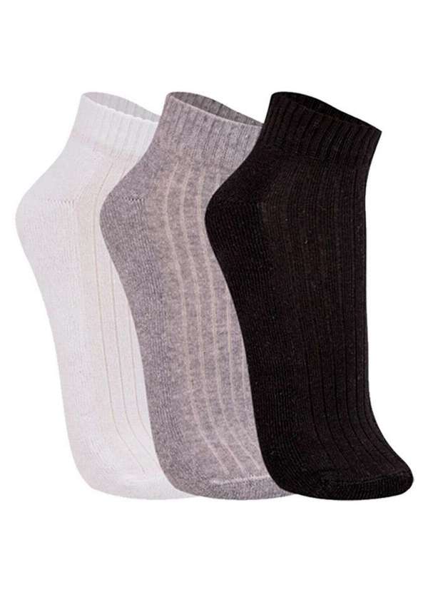 Trifil - Kit 6 pares de Meias Esportiva Cano Curto Trifil 8004 Branco-Mescla-Preto 2