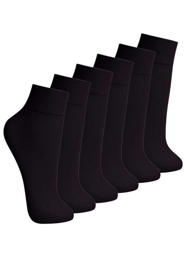 Lupo - Kit 6 pares de Meias Fio 40 Opaca Lupo 5531-001 Preto