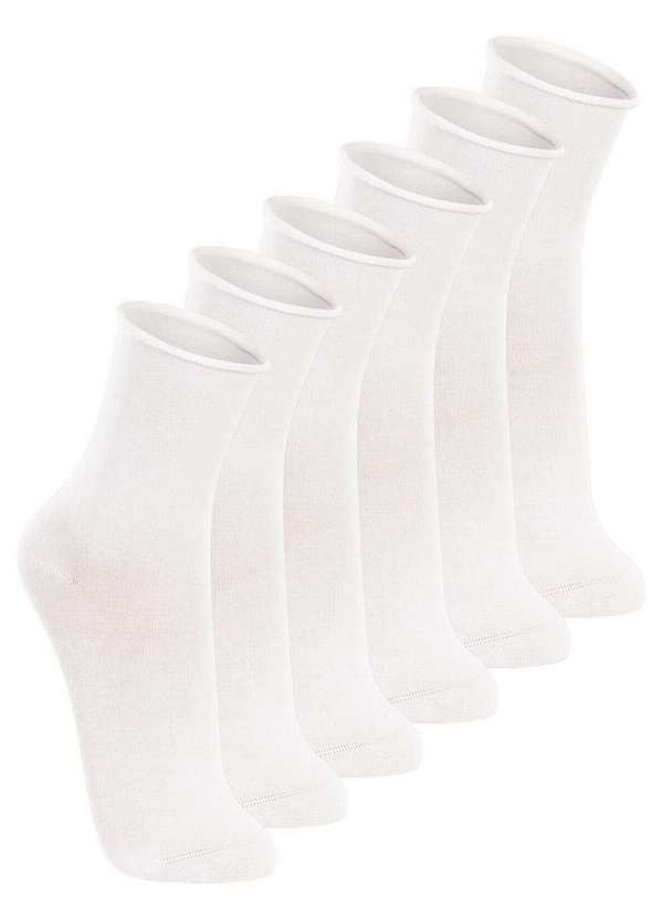 Lupo - Kit 6 pares de Meias sem Punho Cano Médio Lupo 4421-001 Branco