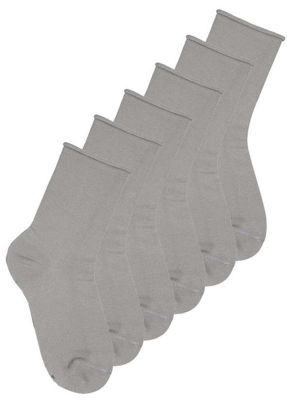 Lupo - Kit 6 pares de Meias sem Punho Cano Médio Lupo 4421-001 Cinza