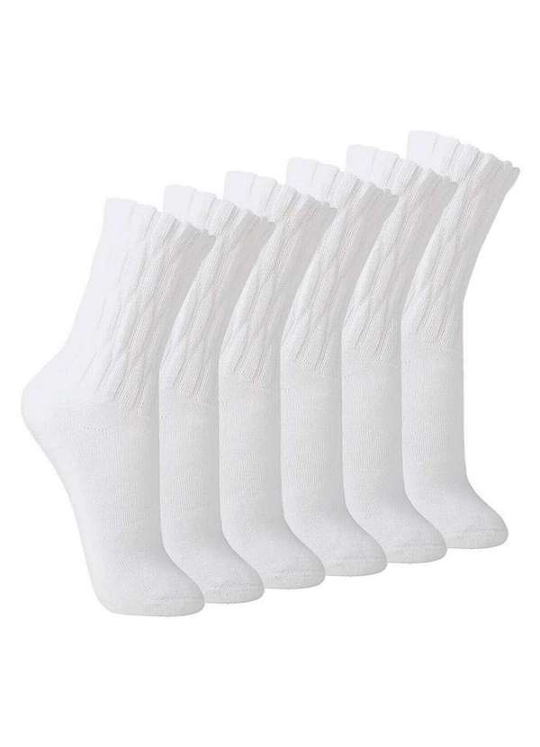 Lupo - Kit com 6 pares de Meias Aeróbica Lupo 4810-003 Branco