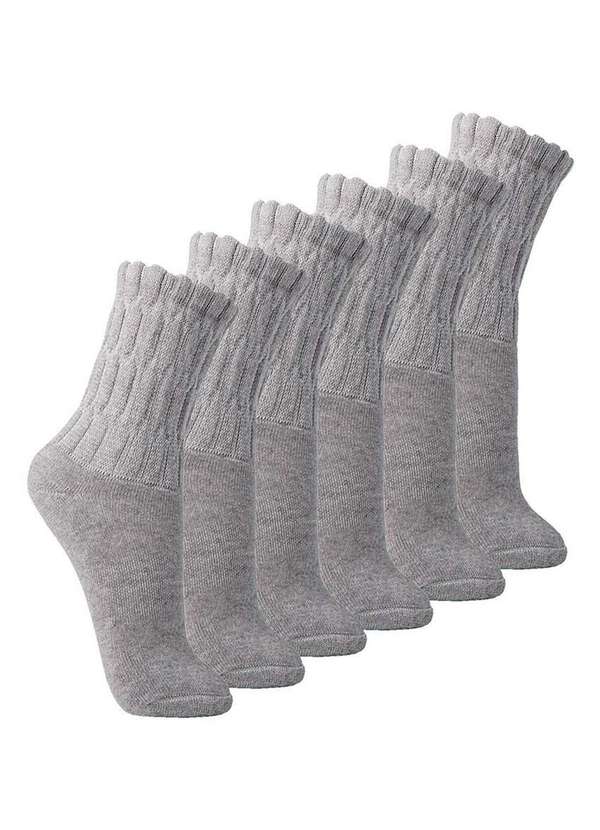 Lupo - Kit com 6 pares de Meias Aeróbica Lupo 4810-003 Cinza